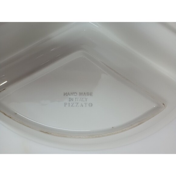 Vintage 3 Chamber Pizzato Divided Vegetable Dish Hand Painted - Picture 3 of 7